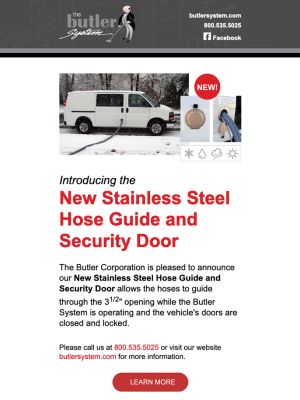 New Stainless Steel Hose Guide and Security Door