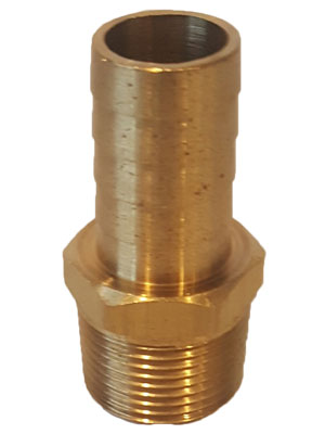 3/8" Brass Hose Barb MPT X 1/2" Hose Connector